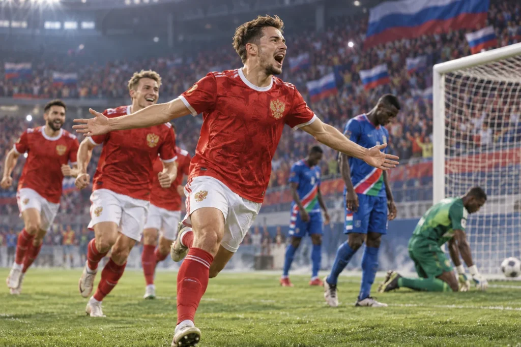 Иллюстрация к новости: Сборная России выиграла у Намибии со счётом 6:0