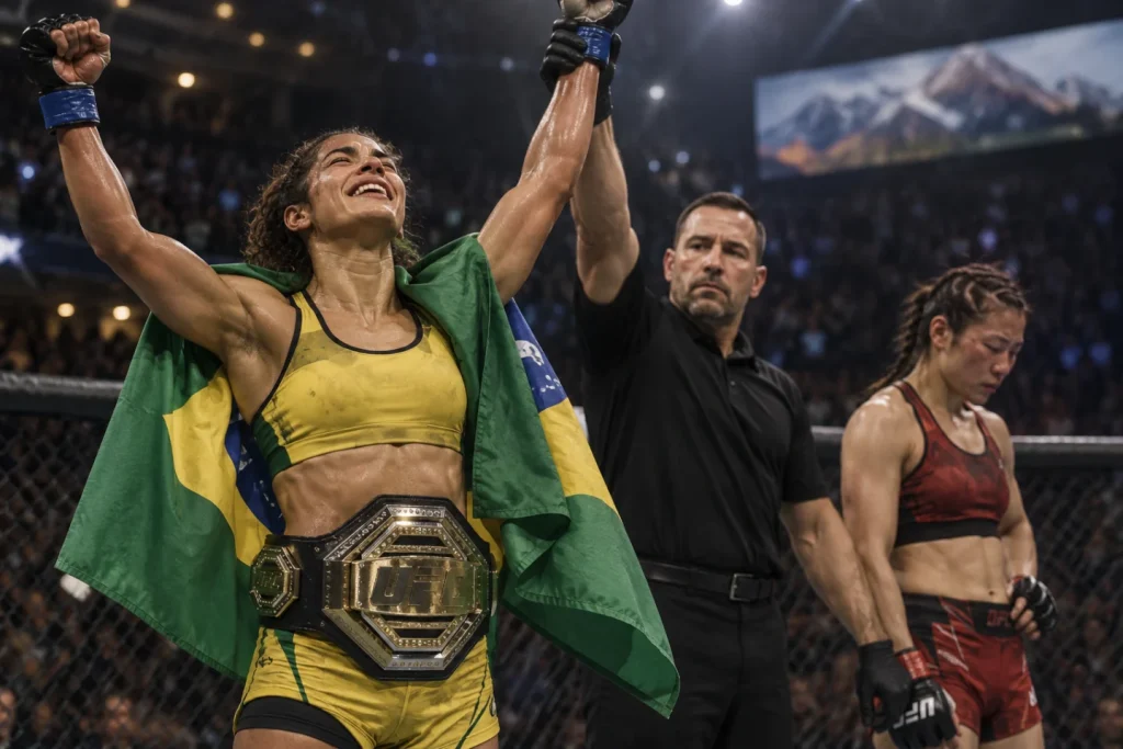 Иллюстрация к новости: Наталия Силва завоевала титул UFC в наилегчайшем весе