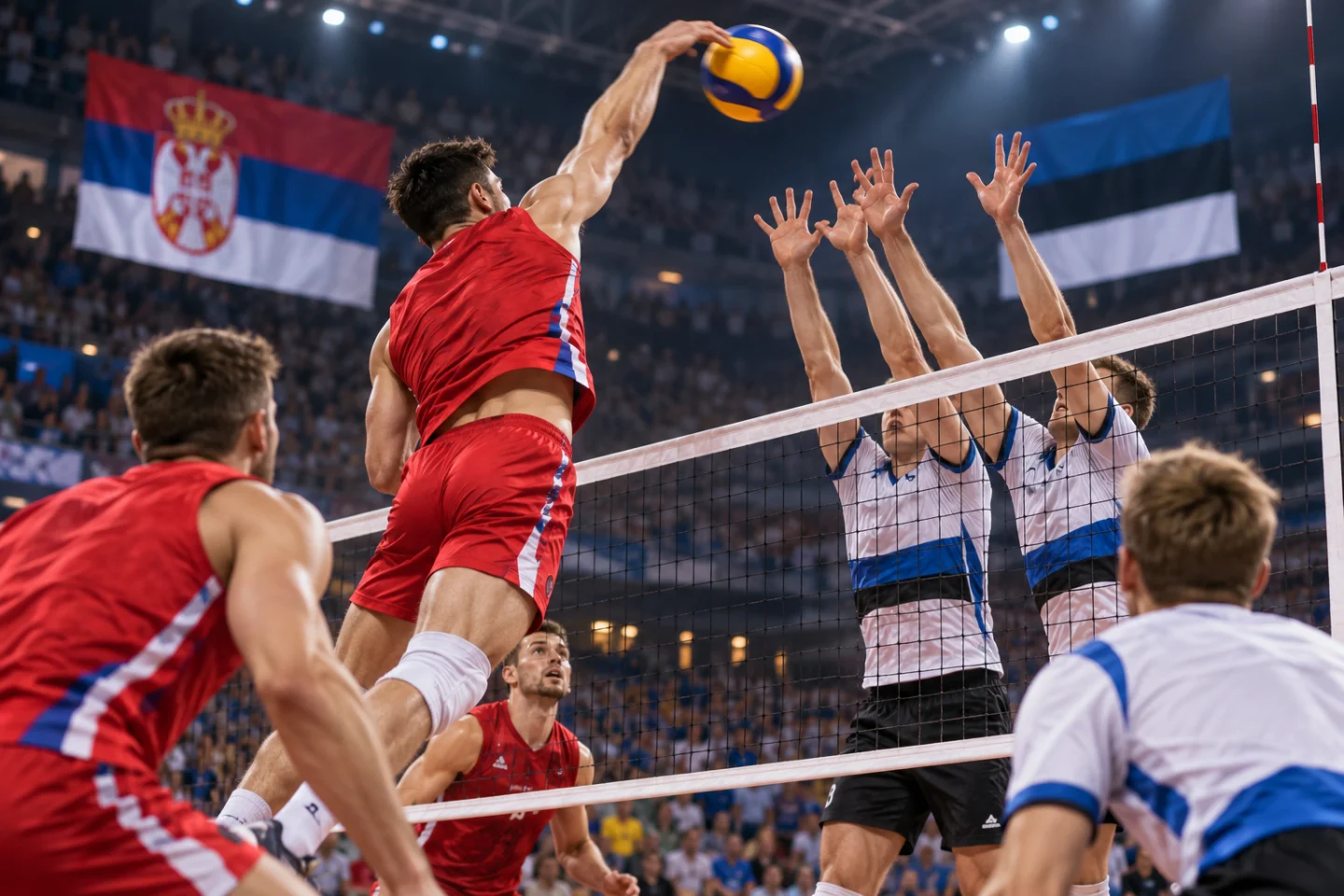 Иллюстрация к новости: Сербия выиграла у Эстонии на Евроволей-2026