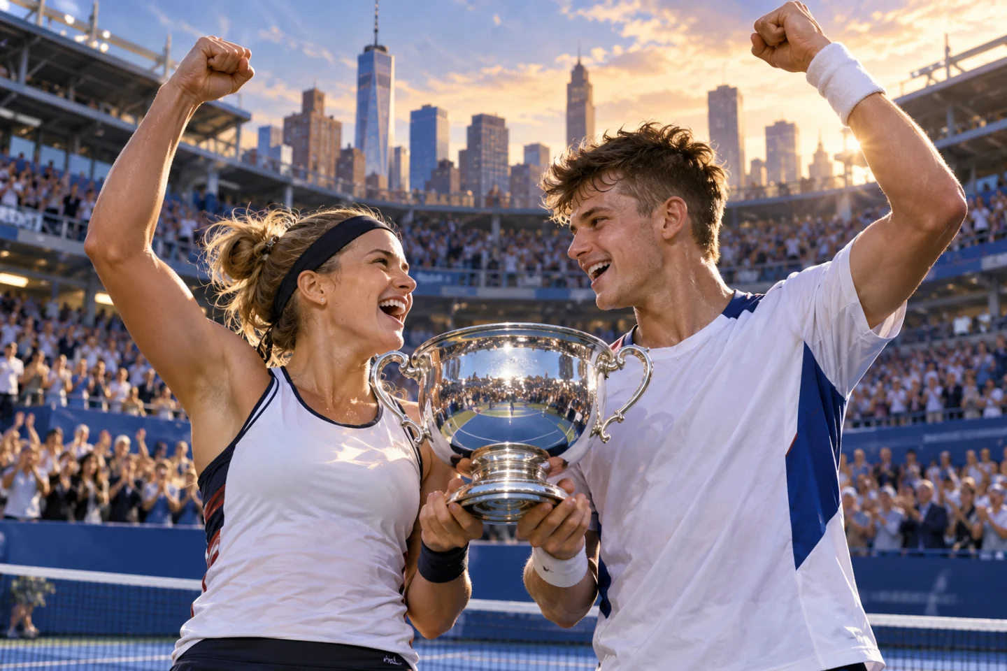 Иллюстрация к новости: Мухова и Меншик выиграли микст на US Open 2026